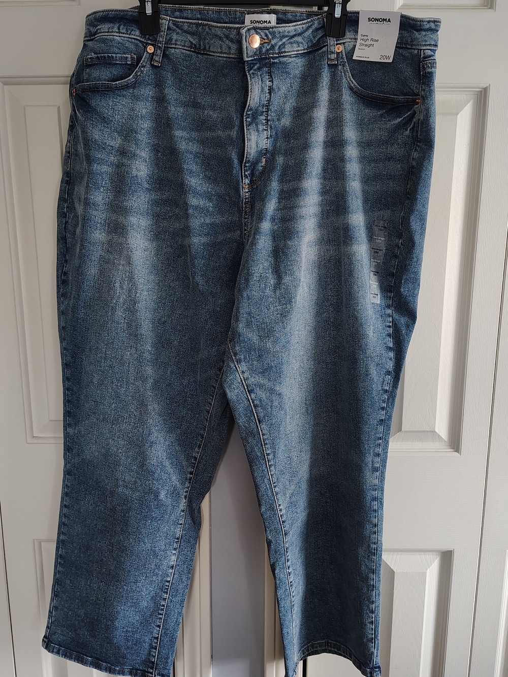 SONOMA Women's Plus Blue High-Rise Straight Jeans 20W - Picture 1 of 10